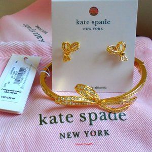 ♠️ Kate Spade ♠️️ All Tied Up Pave Bangle and Studs Set